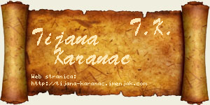 Tijana Karanac vizit kartica